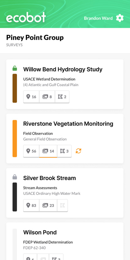Ecobot Collector, focused survey view.