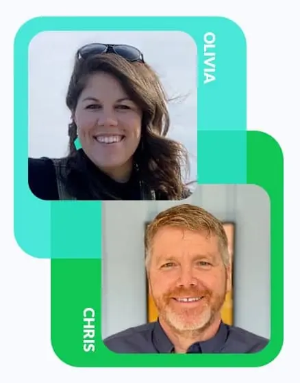 Olivia and Chris, hosts of Ecobite environmental news series by Ecobot